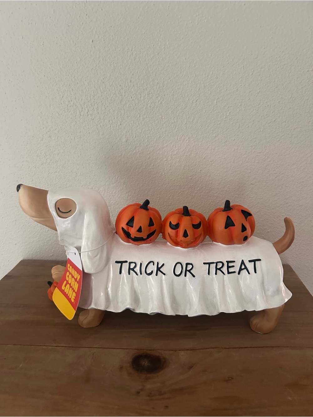 Candy Corn Lane Dachshund Halloween Decor